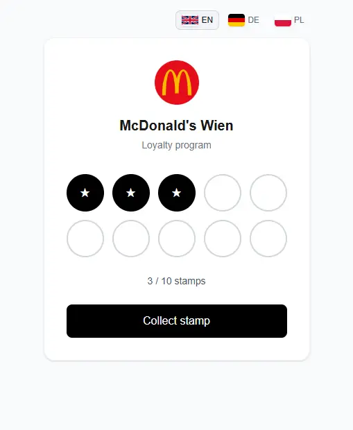 Loyalty card without an app